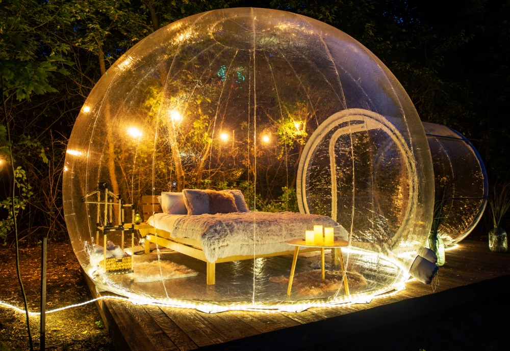 half transparent bubble tent