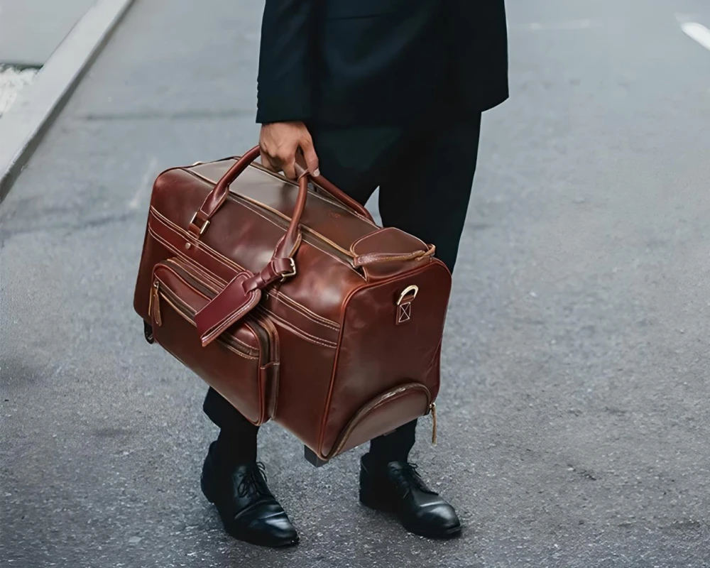 carry on leather bag